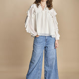 camicia con rouches NILS ECRU ba&sh 