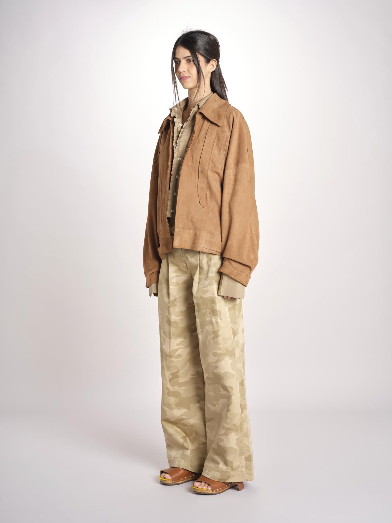 bomber over in camoscio EMMA MJD553PTEX104 BROWN jejia 