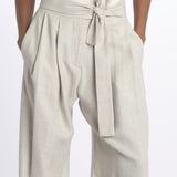 2310 pantaloni wide leg  con cintura spigato 2310 SILVER GREY dusan 