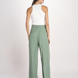 pantalone con due pinces in lino VELIERO 2615131092600 007 VERDE weekend maxmara 