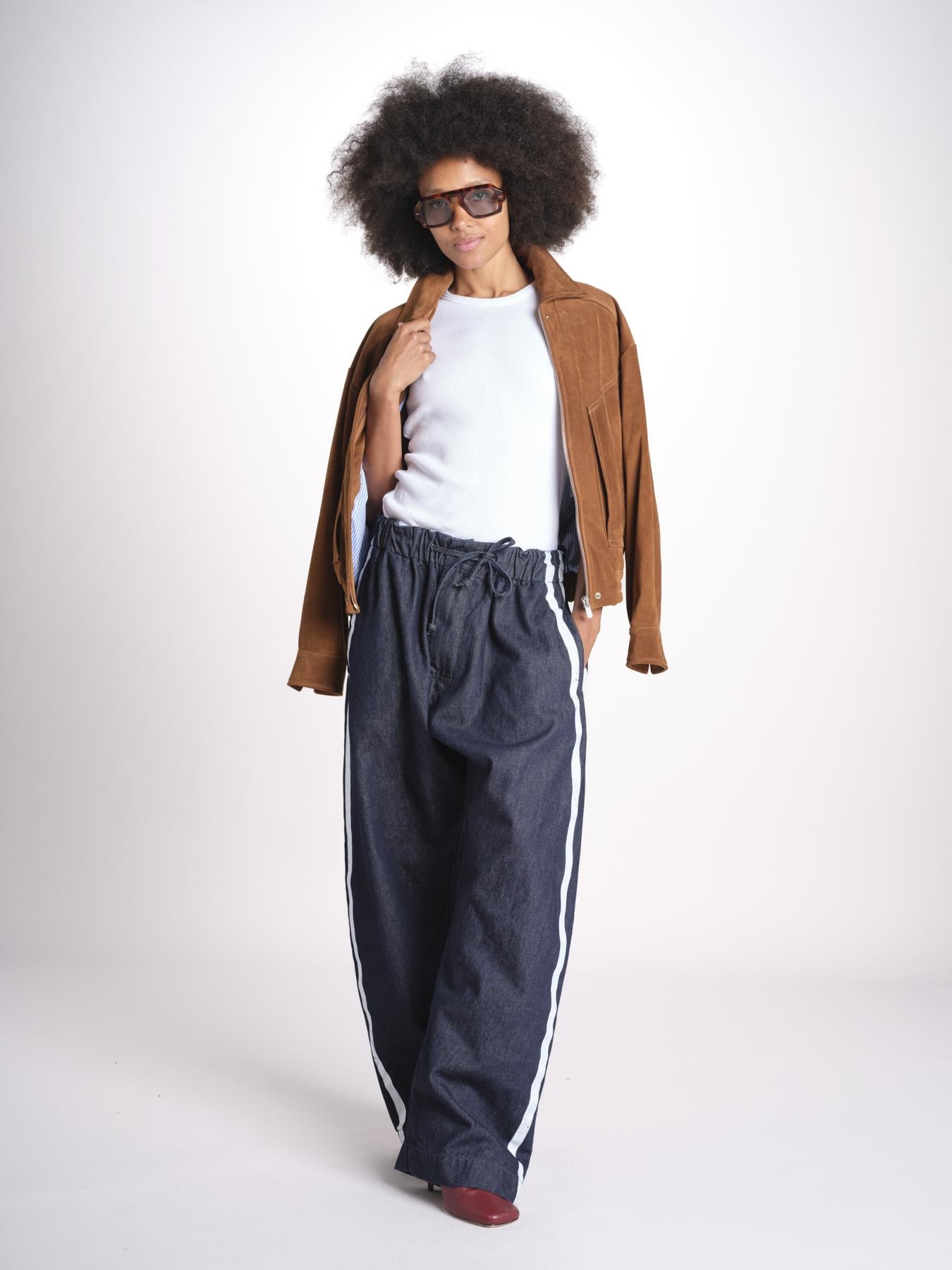 denim con coulisse e bande MILVA C44D DENIMBLU milaura 
