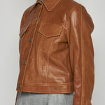 giacca in pelle beige GRANT MARRONE masscob 