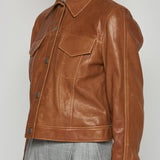 giacca in pelle beige GRANT MARRONE masscob 