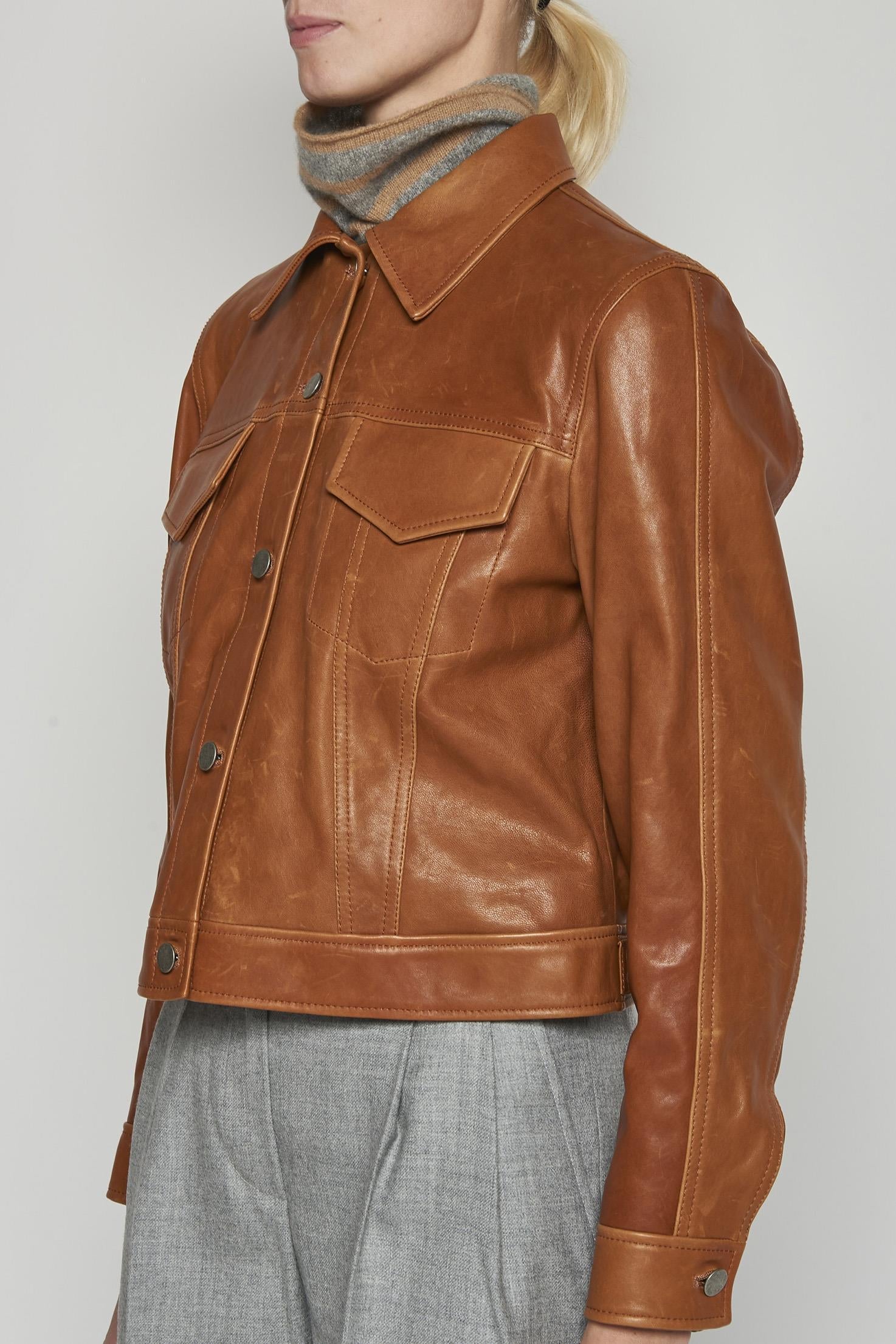 giacca in pelle beige GRANT MARRONE masscob 