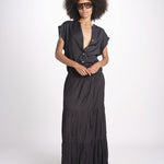 camicia con bottoni CLARENCELK NOIR laraethnics 