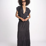 camicia con bottoni CLARENCELK NOIR laraethnics 