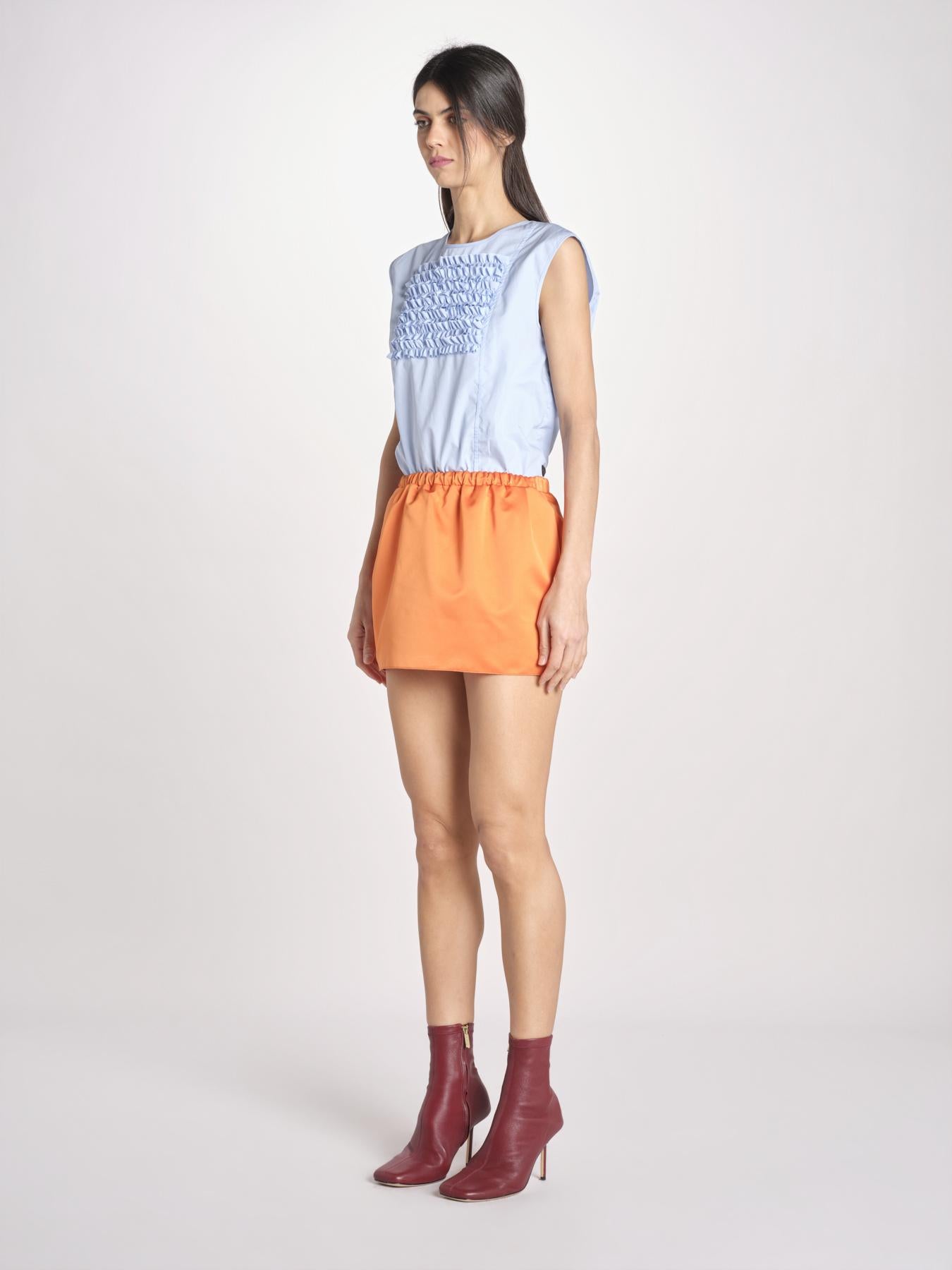 minigonna in raso C151-5279-3430 ARANCIONE n21 