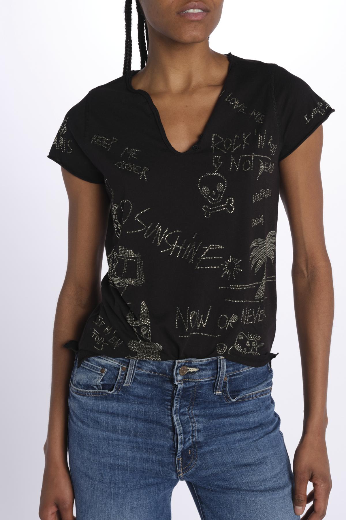 Tunisien ml cl multi strass JWTN02633 BLACK zadig & voltaire 