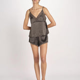 top in seta e pizzo PIP L25103457 DARK GREEN 700 love stories 