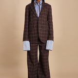 blazer quattro tasche in galles HARRY MJD505_A26240 BROWN COTTON CHECK jejia 