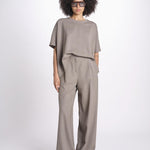 t-shirt in tessuto diagonale U3059 TORTORA dusan 