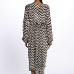 Caftano LOULI CAFTAN stampa zig zag S25065 BLACKANDWHITE sundress 