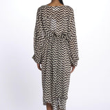 Caftano LOULI CAFTAN stampa zig zag S25065 BLACKANDWHITE sundress 