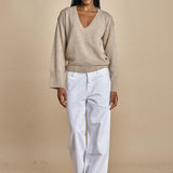 maglia con scollo a v e manica a campana by milaura. D2500894 806 CUMINO milaura 