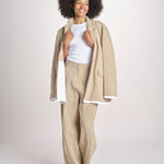 pantalone over in lino B042-3640-1231 NOCCIOLA n21 