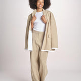 pantalone over in lino B042-3640-1231 NOCCIOLA n21 