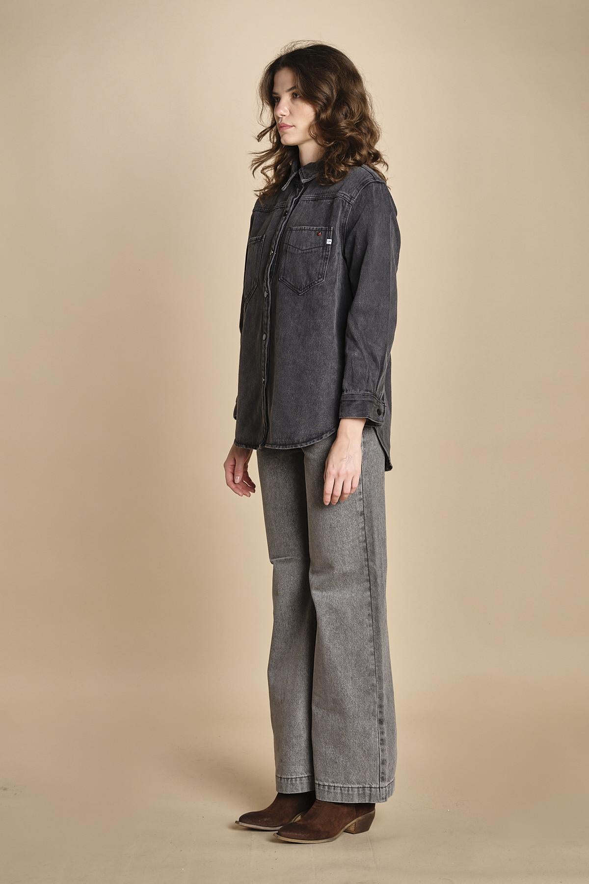 camicia in denim SOFIA CARBON fam 