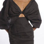 DRESS HELLI mini abito con manica a sbuffo DRESS HELLI NERO inasami 