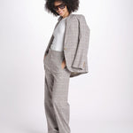 pantalone in principe di galles 16P005CO251 P671 BROWN MULTI ines de la fressange 