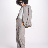 pantalone in principe di galles 16P005CO251 P671 BROWN MULTI ines de la fressange 