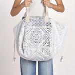 shopping quadrata dipinta a mano SHQM.26E18 213 WHITE SILVER le daf 