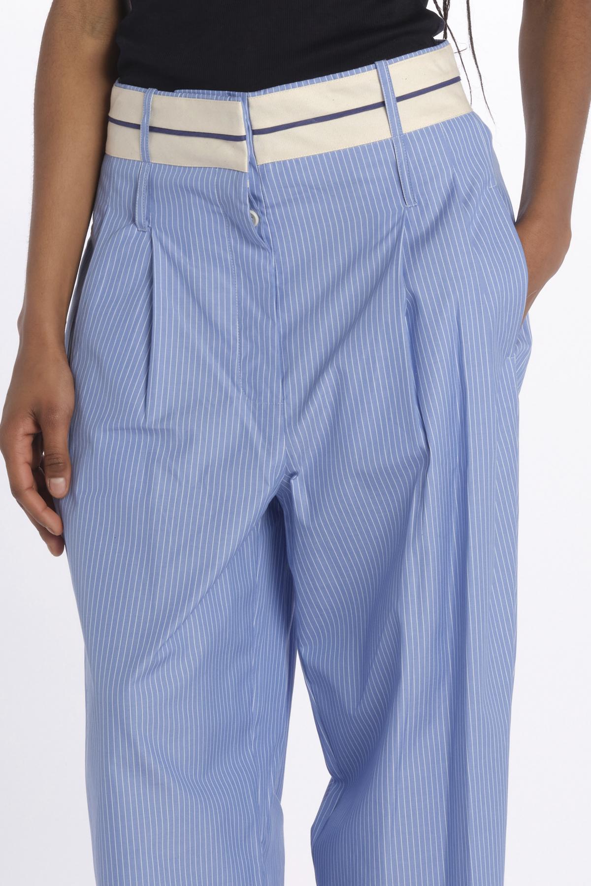Pantalone  pences con cintura bianca DIANA PANT LIGHTBLUE jejia 