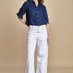 CHANDLER camicia denim con automatici BECE616 INDIGO hartford 