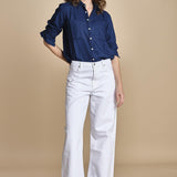 CHANDLER camicia denim con automatici BECE616 INDIGO hartford 