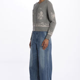 EDIN farm emb cardigan E047 GREY sea ny 