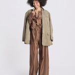 pantalone in mussola con elastico DORA 3119 T0161 CHOCOLATE T0032 the latest 