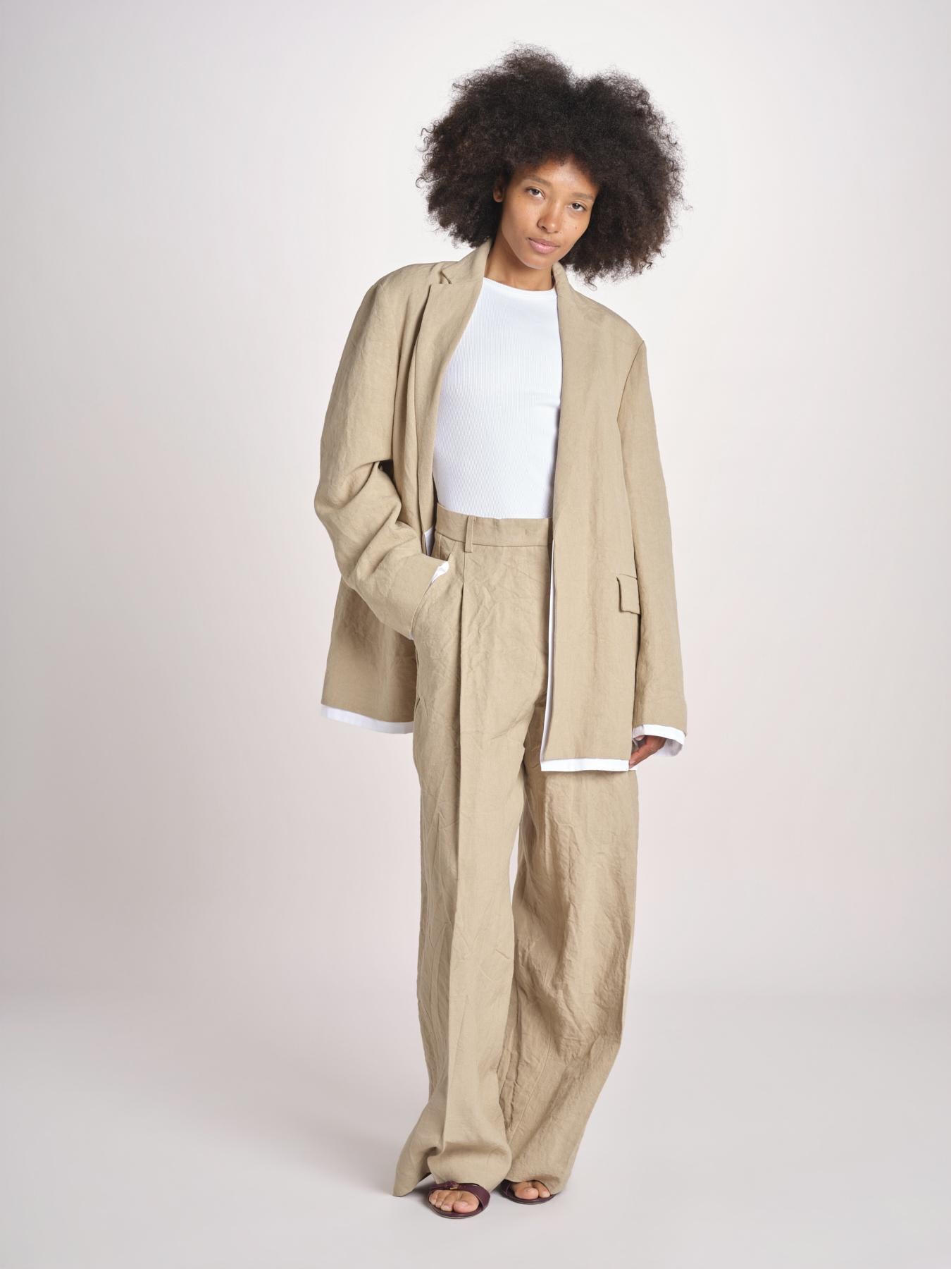 blazer over in lino L061-3640-1231 NOCCIOLA n21 