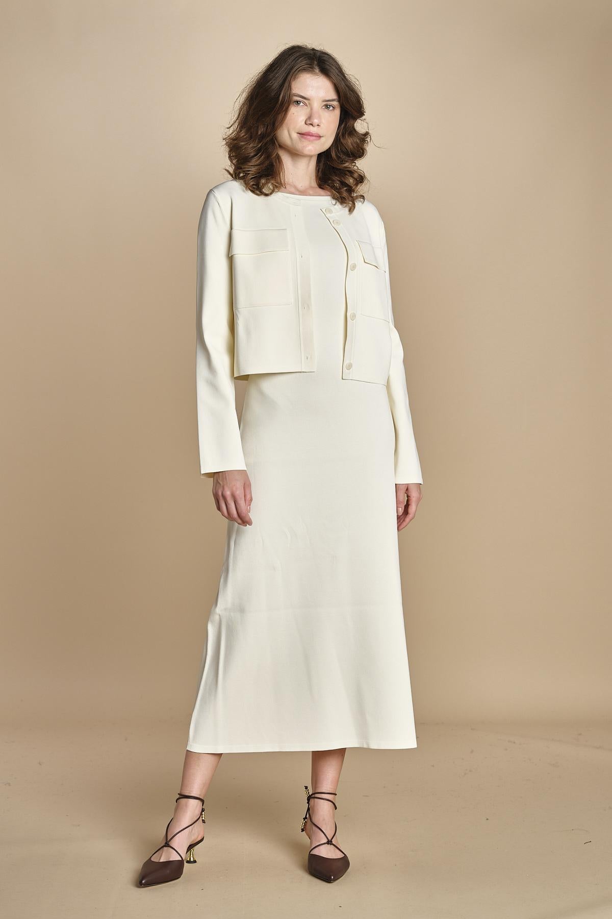 abito in maglia DRESS FULL  JF009246 0045 IVORY joseph 