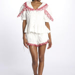 Shorts JENNA ricamo DM 1214 WHITE damson madder 