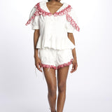 Shorts JENNA ricamo DM 1214 WHITE damson madder 