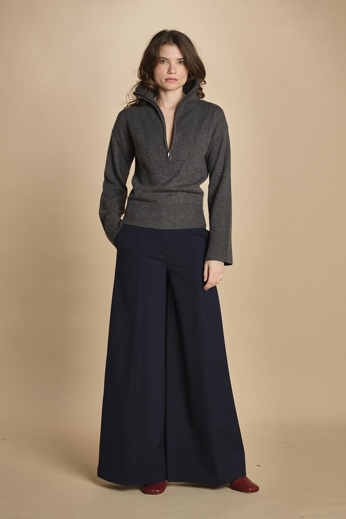 maglia mezza zip MIL14 25024 GRIGIO SCURO milaura 