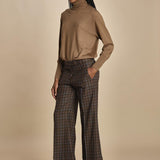 MELODIA pantalone cropped con risvolto a quadretti MELODIA 65220925 26 quelledue 