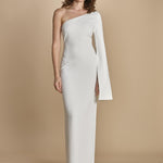 maxidress monospalla con manica a campana ALINA WHITE solace 