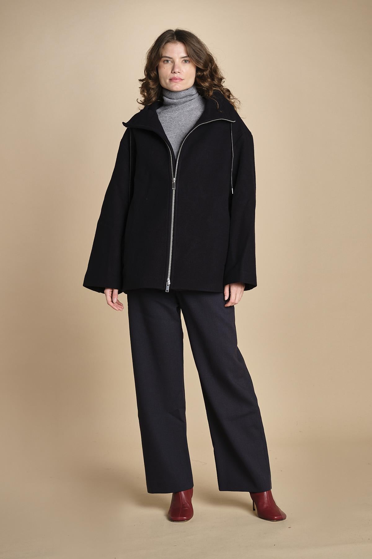 giaccone con zip e cappuccio ETNA 1673 DARK NAVY studio nicholson 