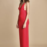 maxidress con spalline sottili incrociate MILLY RED solace 