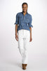 Denim LINDY combo stretto cropped