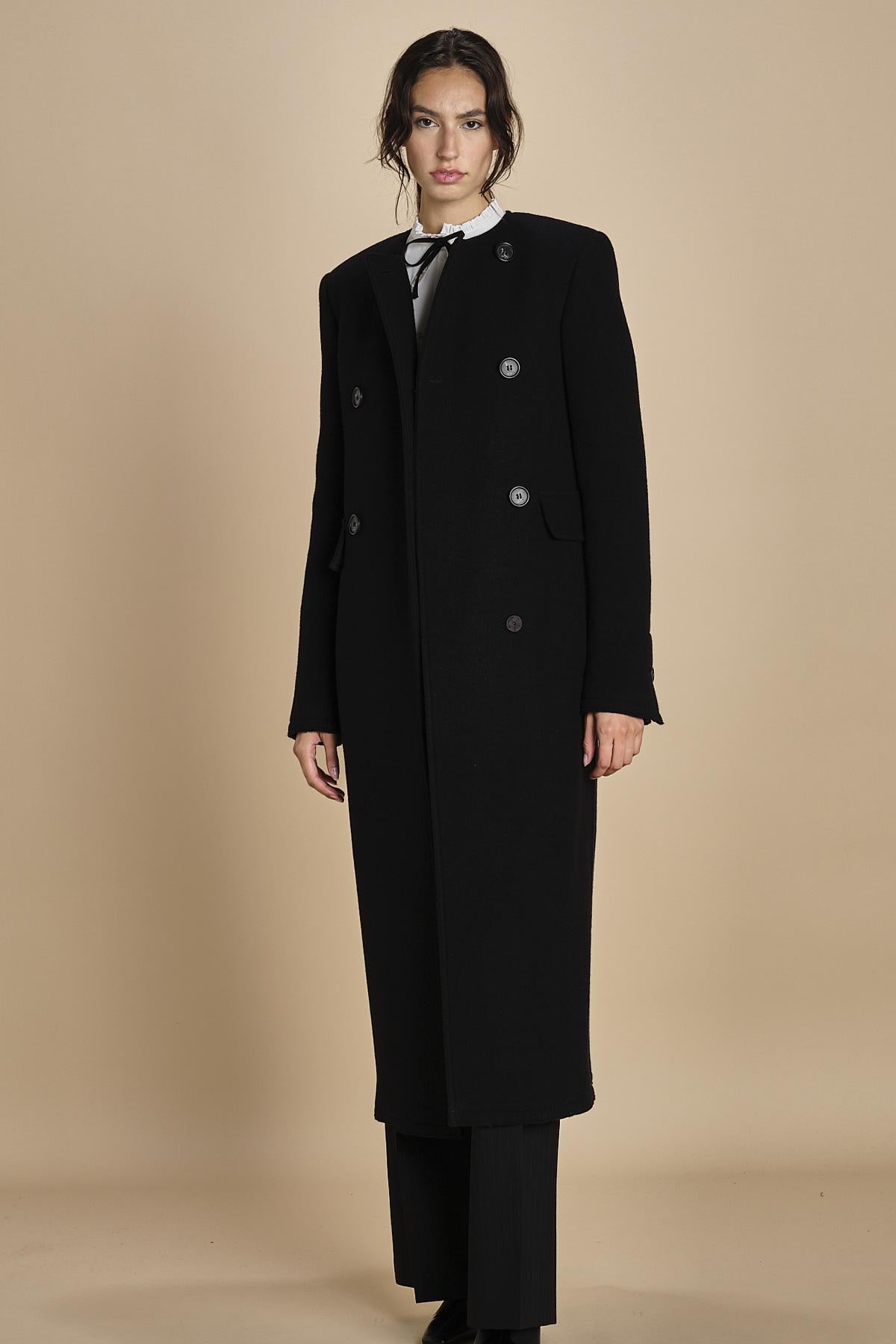 cappotto lungo doppiopetto – MILAURA - Main Image