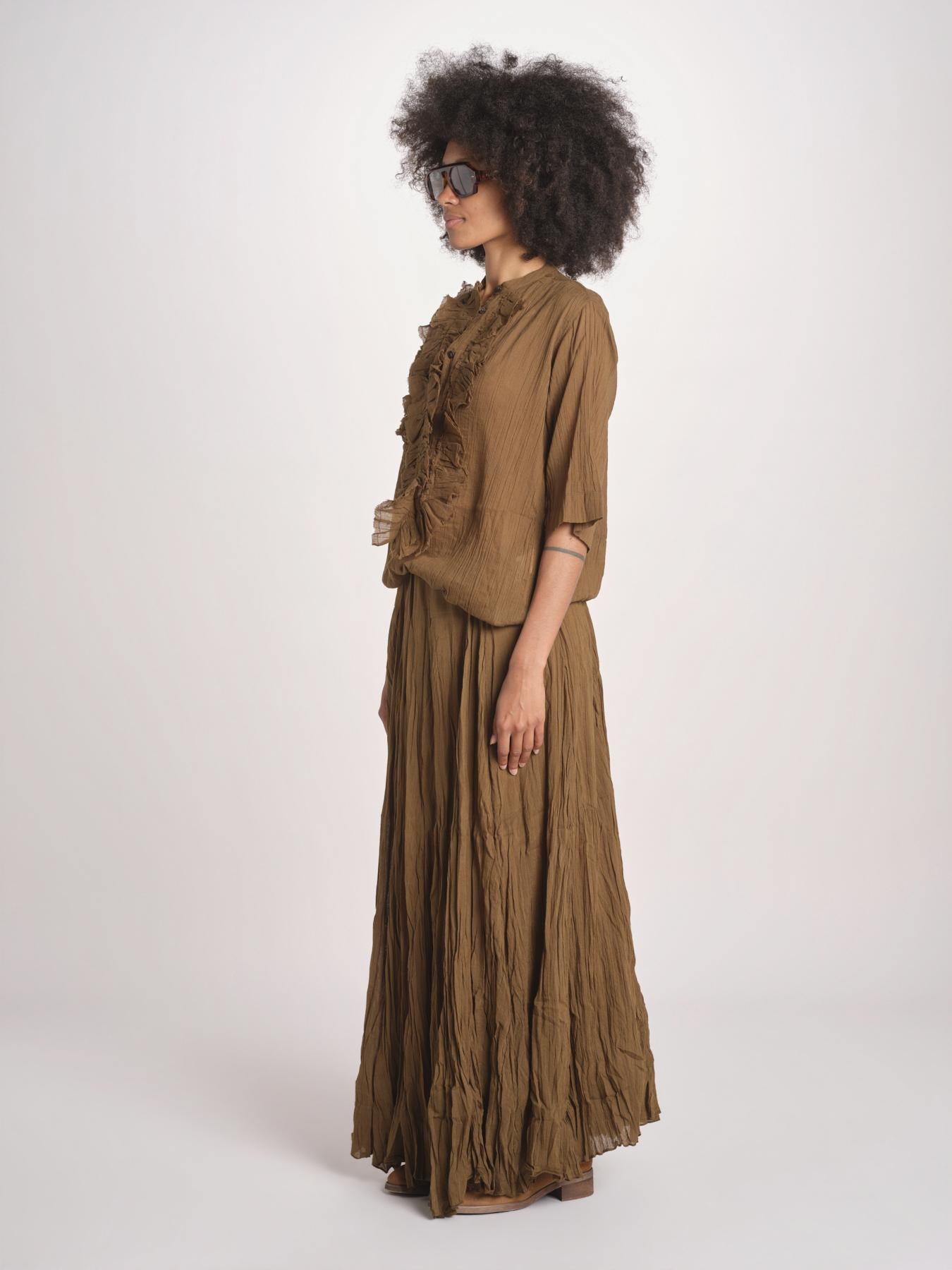 MAGRITA camicia con rouches manica corta MAGRITA SH075MAGRIT.KHA KHAKI laurence bras 