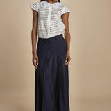 gonna lunga a pieghe C12230166479 BLU n21 