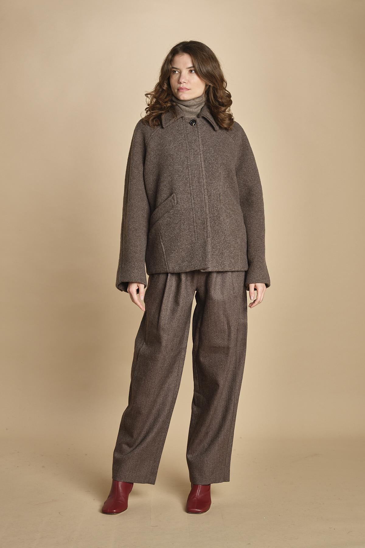 giaccone in lana cotta. MAN1509 GRI2224W soeur 