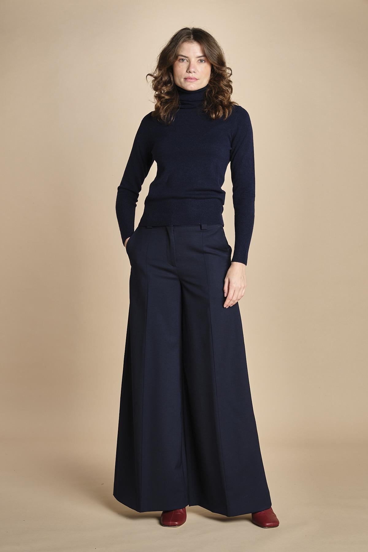 pantalone palazzo TLWC3101W0206ABTPB NIGHT BLUE T0457 the latest 