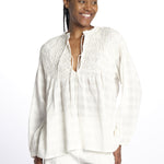 NICOLETTA camicia ricami rombi B0134 SNOW louise misha 