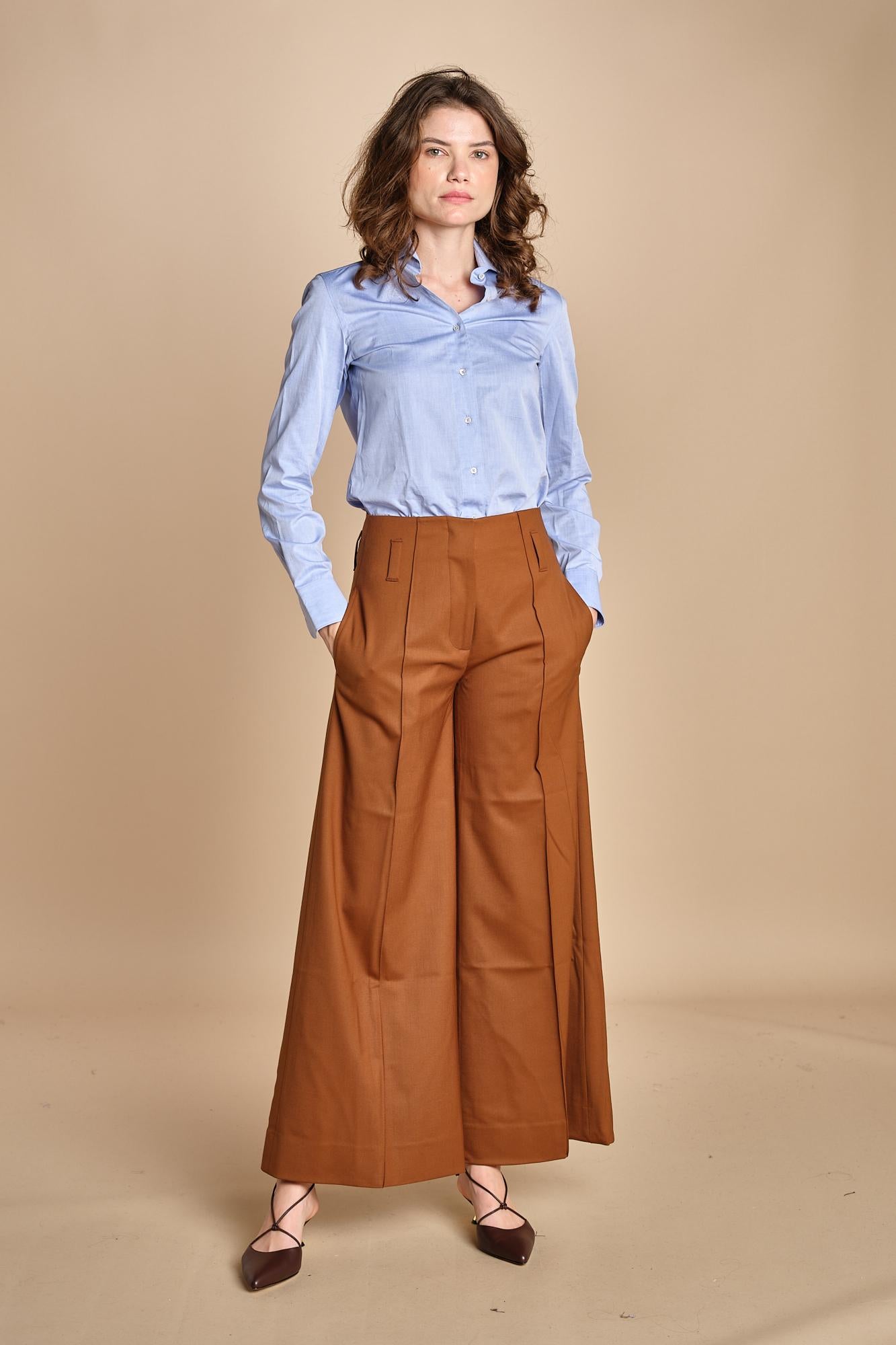 pantalone over con nervature in gabardine ORIANA 540339 26 quelledue 
