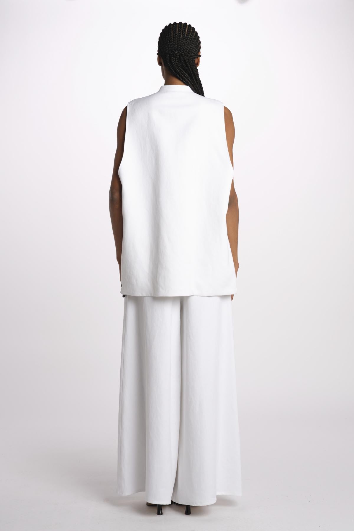 1331 gilet lino enzimato 1331 WHITE dusan 