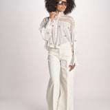camicia con punto smoke NOVELLE PAPYRUS.ORANGE scarlett poppies 