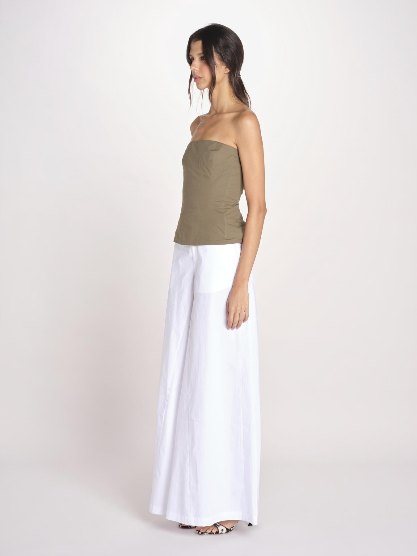 pantalone ove in cotone 40811-400 BIANCO 01 federica tosi 